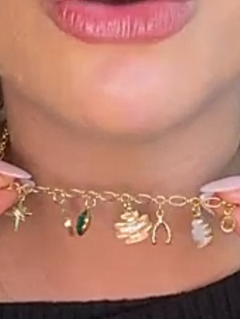 Mayamar Gold Charm Chain Necklace Designer